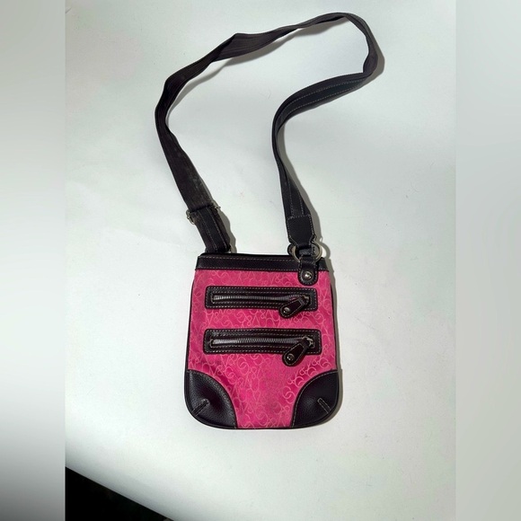 Stylish Pink and Brown Crossbody Bag - Picture 1 of 7